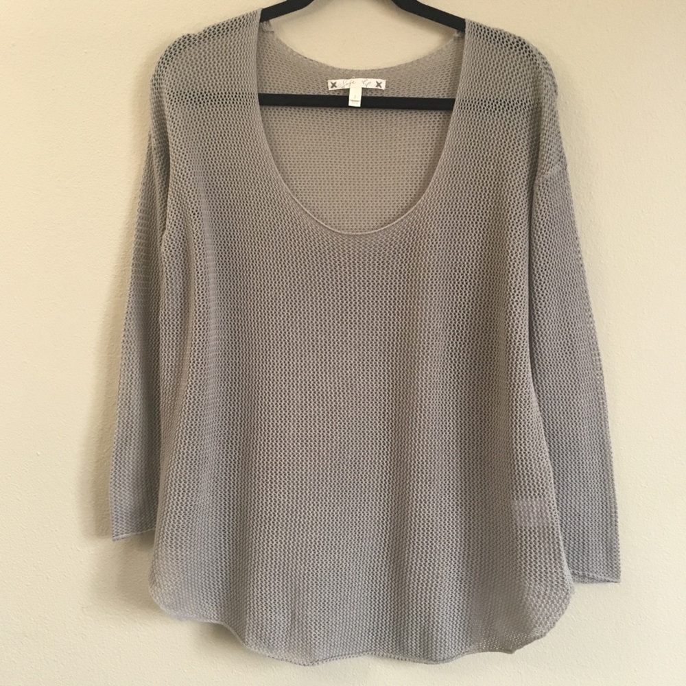 Soft Joie Oatmeal Open Knit Sweater Small